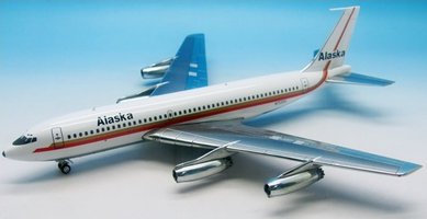 Boeing 720-062 Alaska Airlines with stand